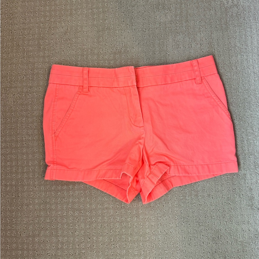 j crew neon coral chino short size 4 3” inseam